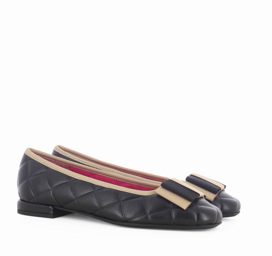 Le Babe BALLERINE IN NAPPA NERA Nuova