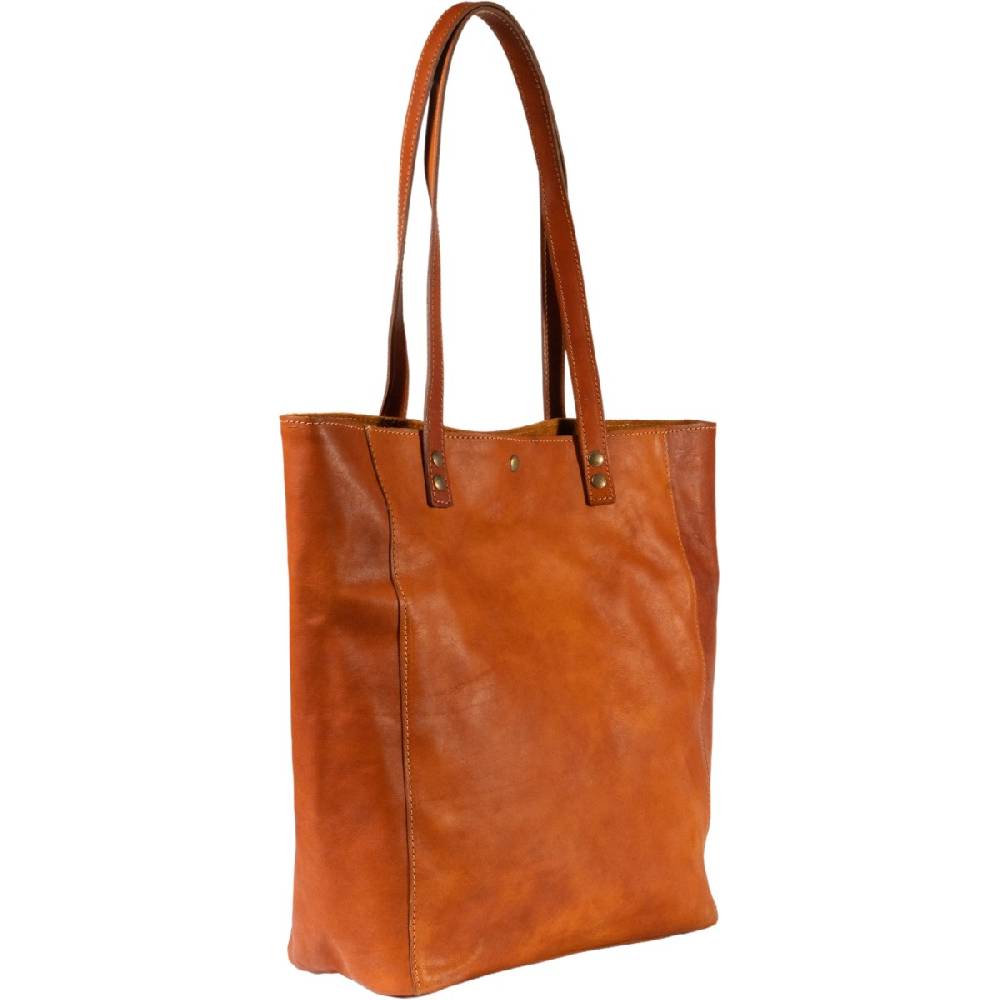 Lartigiano Del Cuoio Shopping bag in pelle color cuoio realizzata a mano in Toscana Offerte