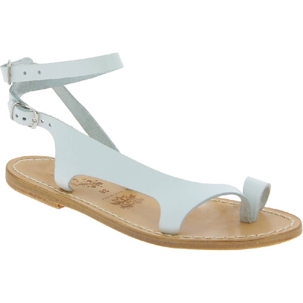 Lartigiano Del Cuoio Sandali infradito da donna in pelle bianca artigianali