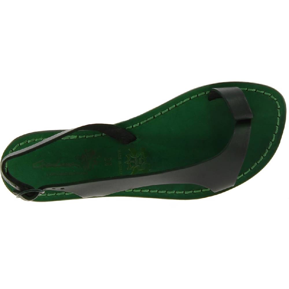 Lartigiano Del Cuoio Sandali infradito da donna artigianali in pelle verde Offerta