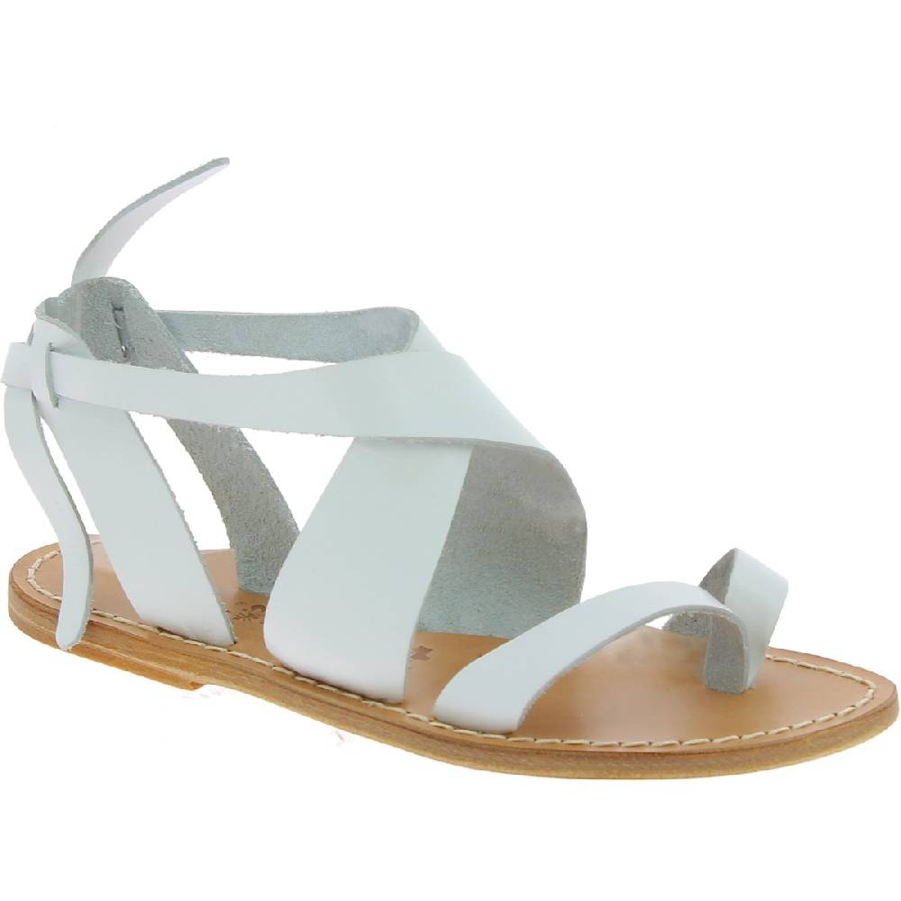Lartigiano Del Cuoio Sandali donna fatti a mano in pelle colore bianco