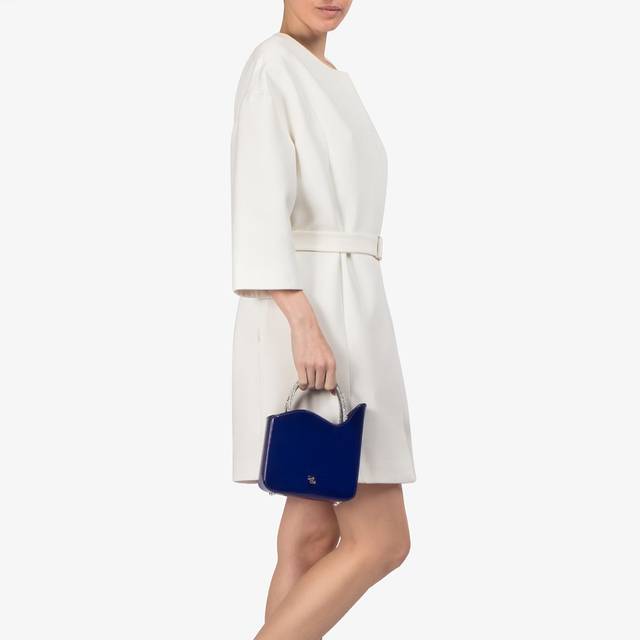 Le Silla Small bag vernice blu lazuli e Cristalli Vendite Flash