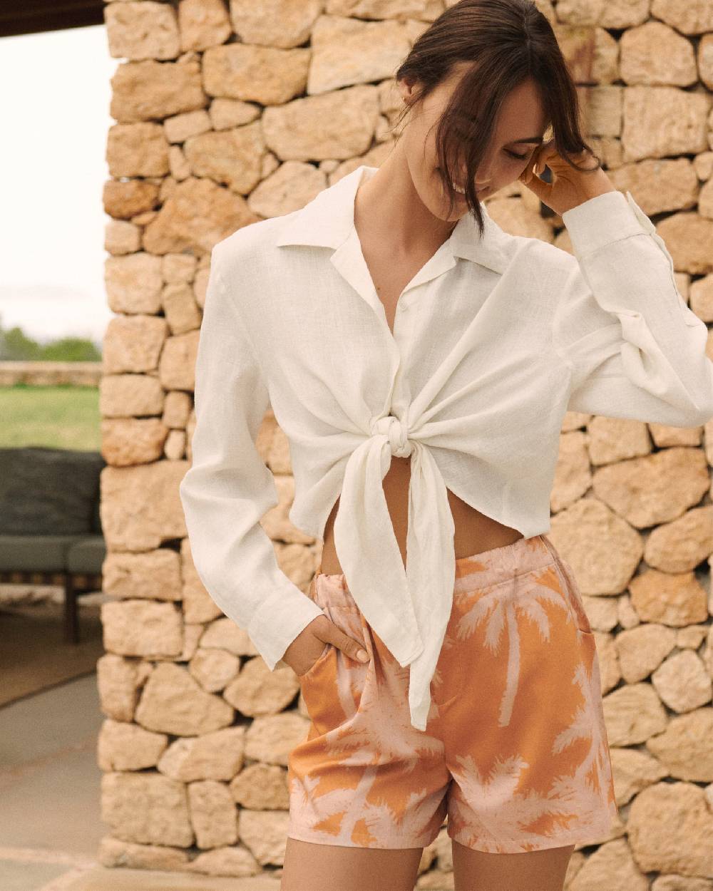 Manebí Linen Santos Shirt - Eggnog Pezzi Unici