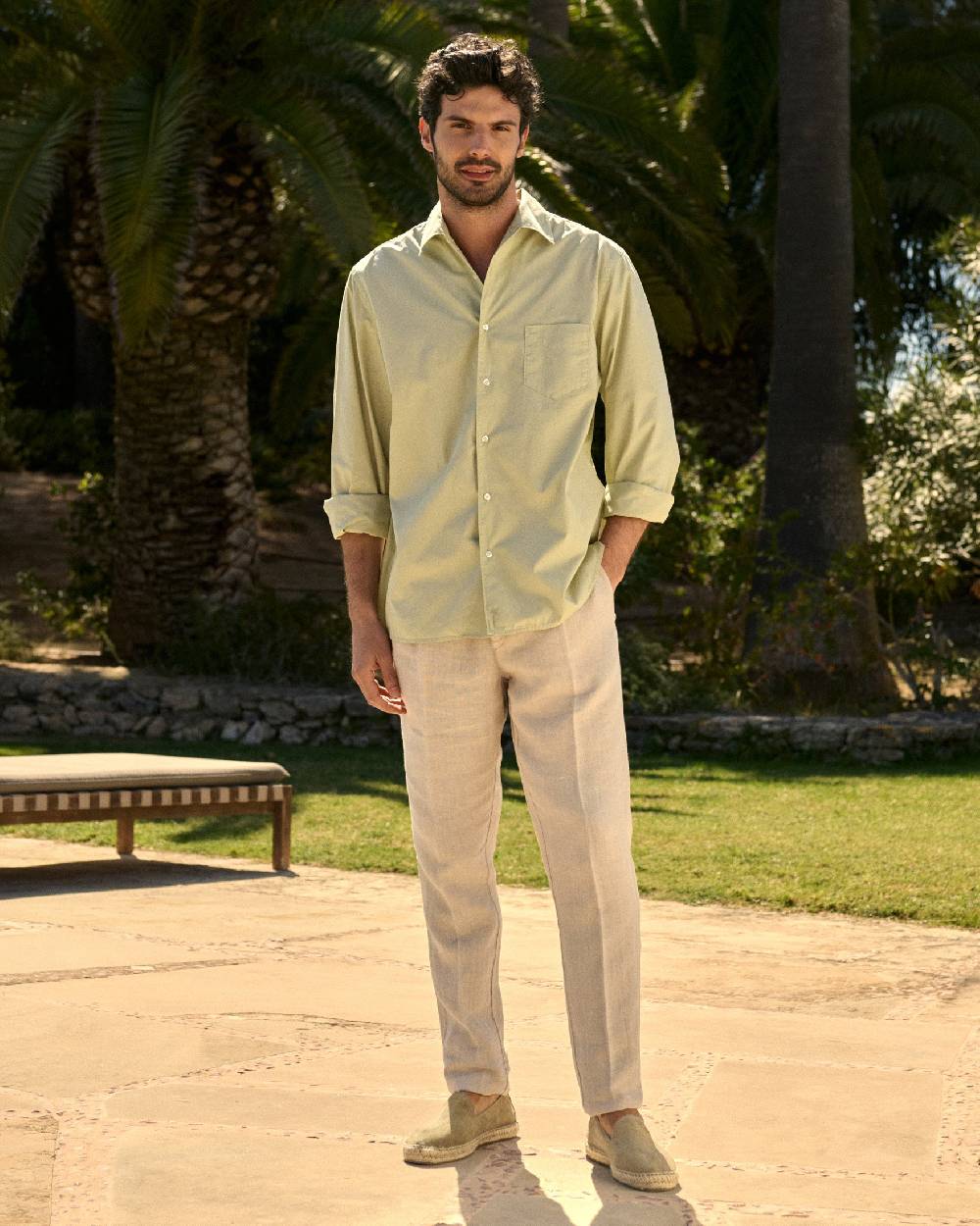 Manebí Poplin Panama Shirt - Light Green Pezzi Unici