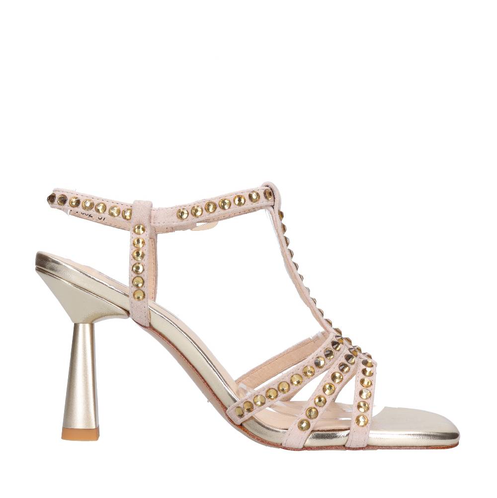 EMANUELLE VEE Sandali in pelle e strass Saldi
