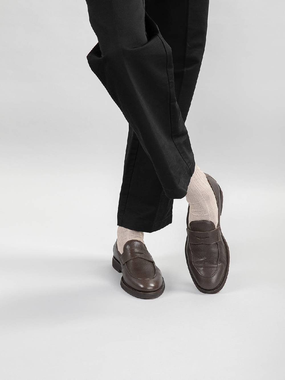 Officine Creative OPERA FLEXI 101 Mocassini Penny in Pelle Nera Pezzi Unici