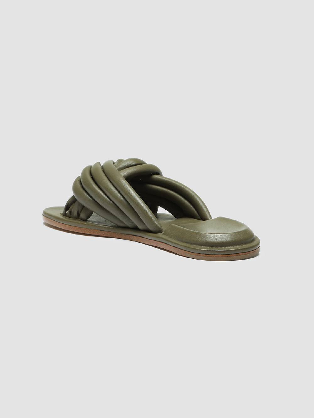 Officine Creative CYBILLE 004 Slide in Pelle Verde Convenienza