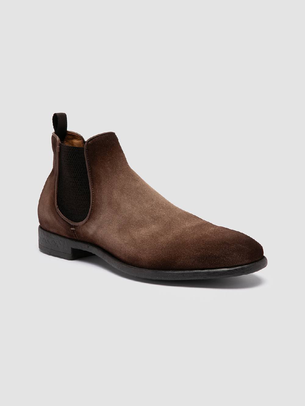 Officine Creative CETON 647 Stivaletti Chelsea in Pelle Scamosciata Marrone In Vendita