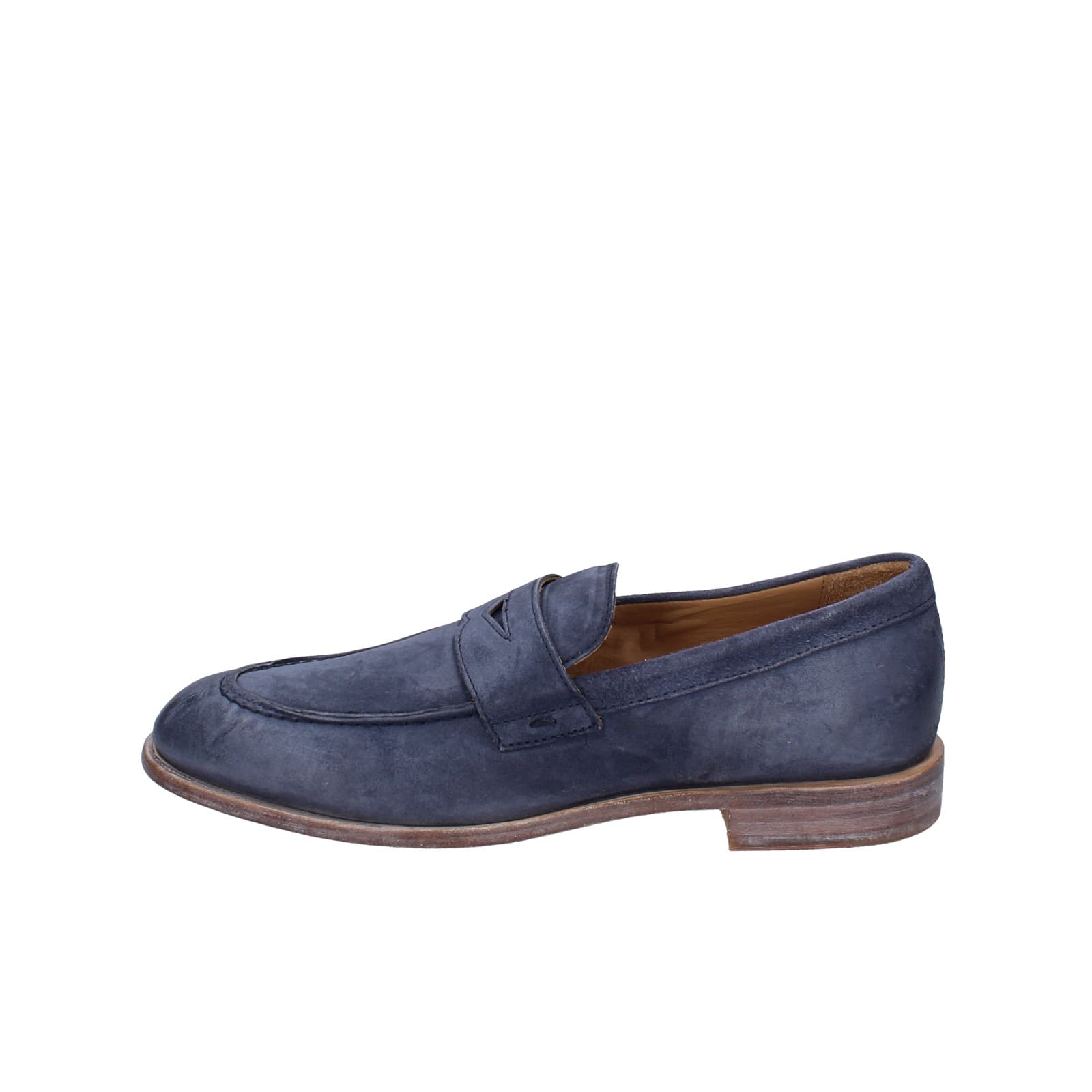 scarpe uomo MOMA mocassini blu camoscio 2E5449-OW EY425 Nuova