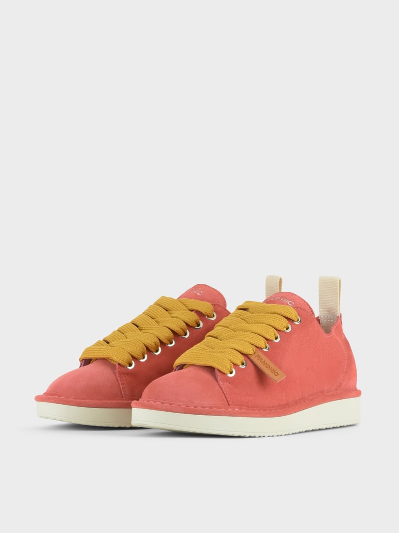 Panchic SCARPA ALLACCIATA P01 DONNA IN SUEDE FRAGOLA-GIALLO Shopping Online