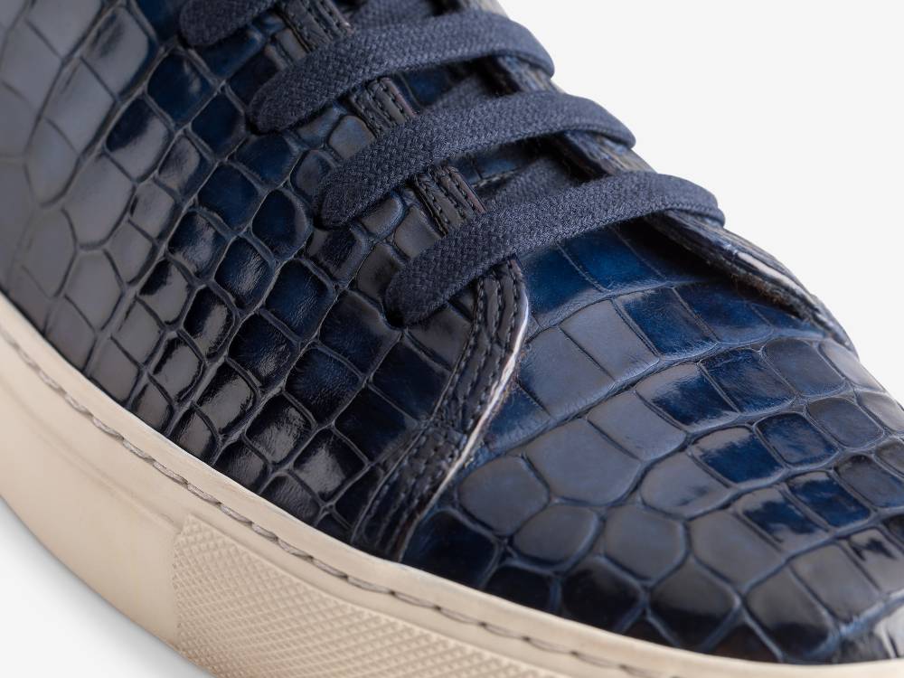 Paolo Sartori Art.Tenny1 Sneakers In Alligatore Anticata Oceano Negozio