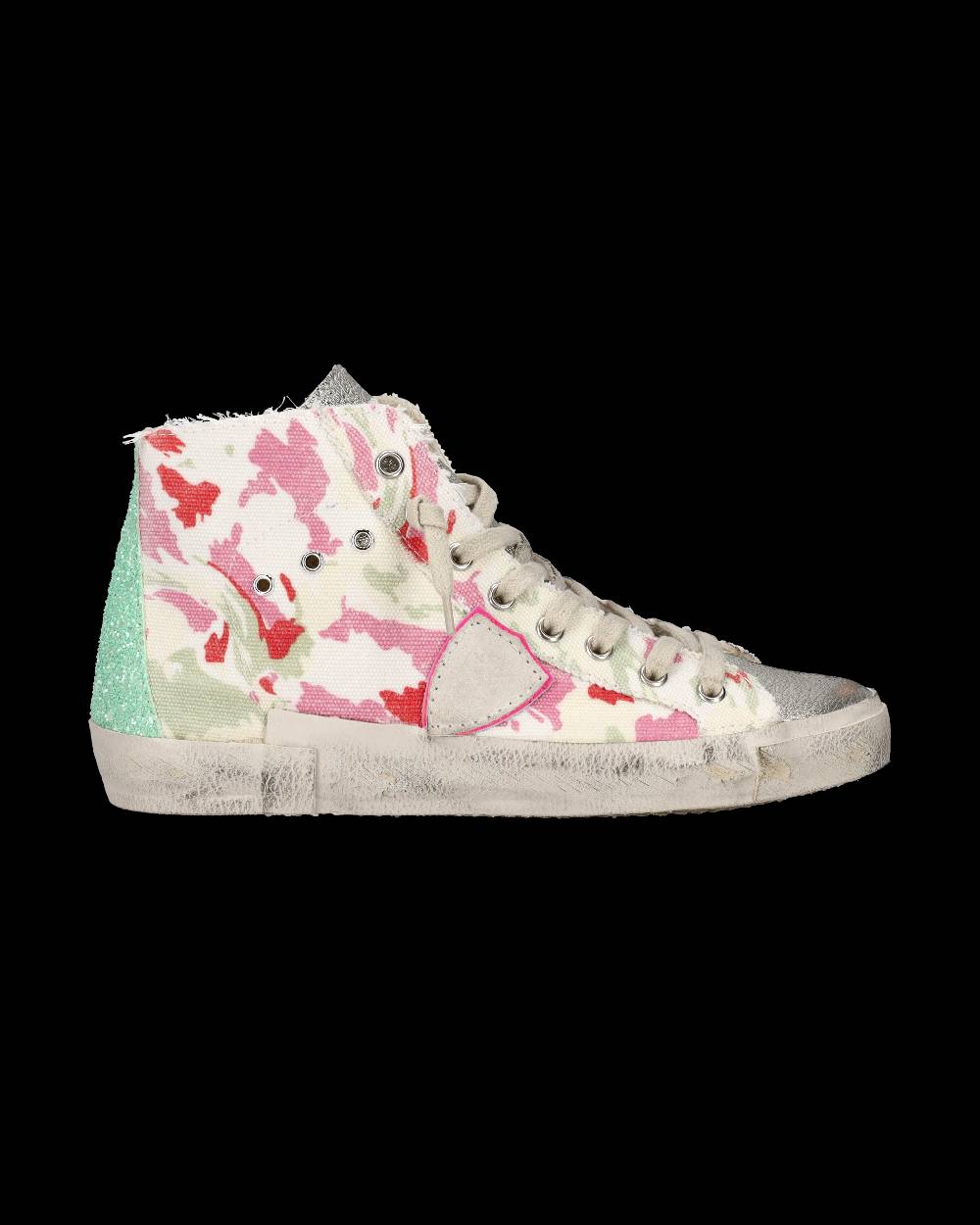 ﻿Philippe Model Sneaker alte Prsx High donna - verde e fucsia Sconto