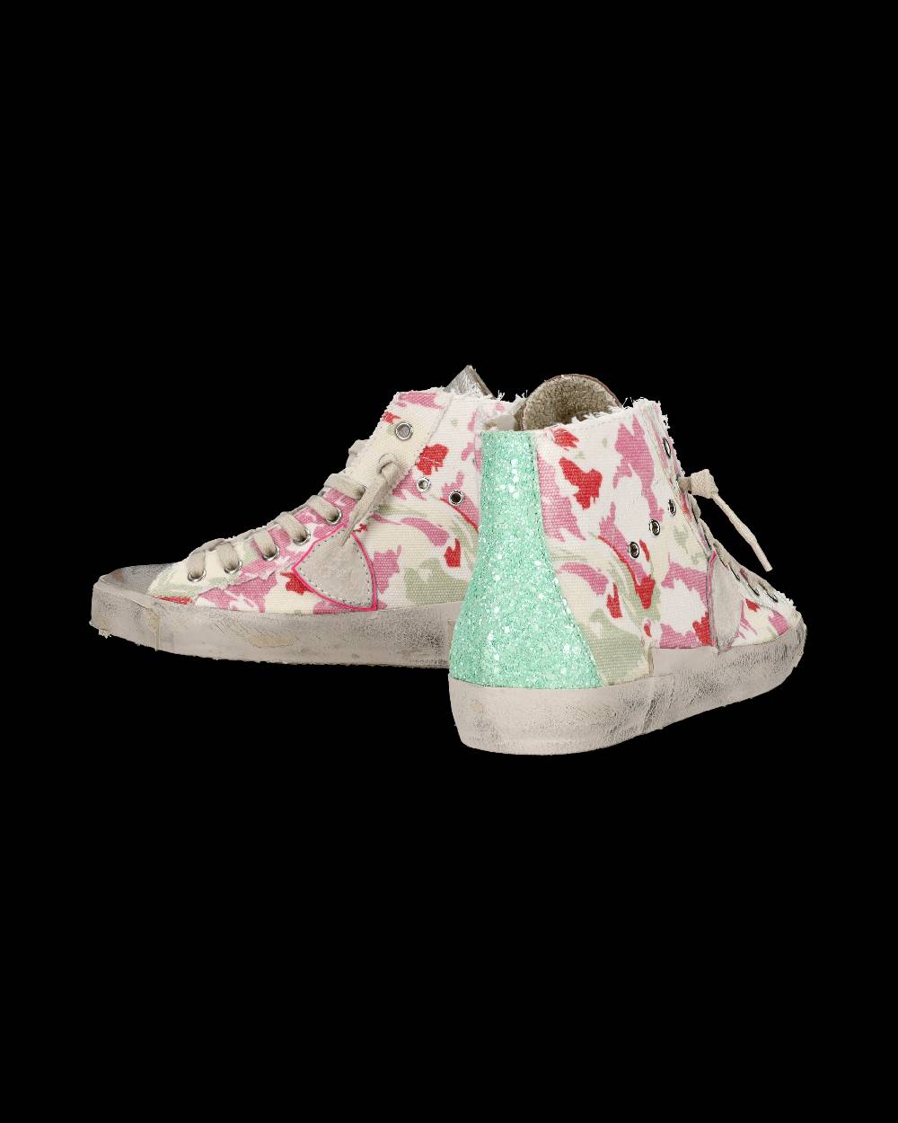 ﻿Philippe Model Sneaker alte Prsx High donna - verde e fucsia Sconto