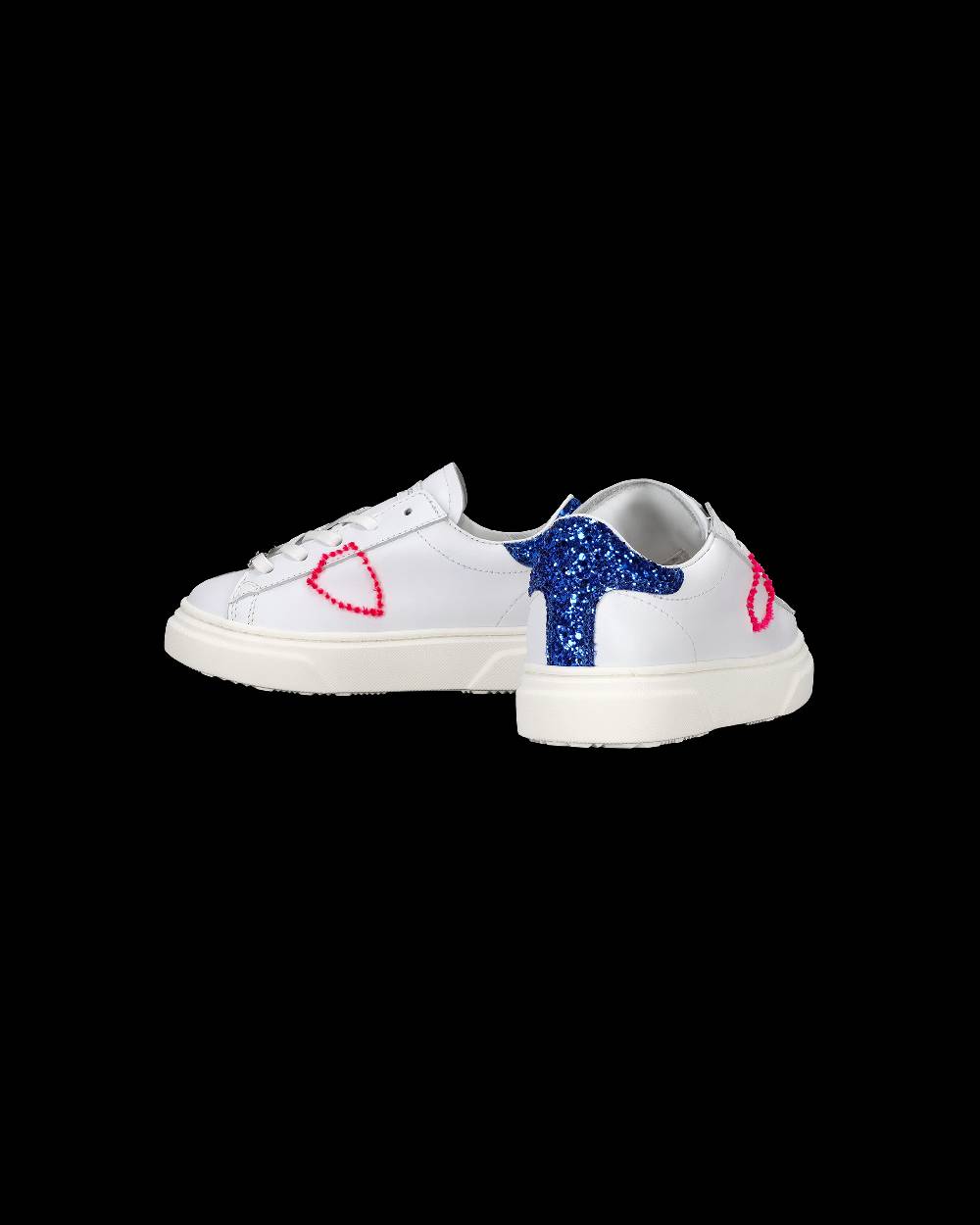 Philippe Model Scarpe da Bambini Temple Bianche e Blu in Pelle Pezzi Unici