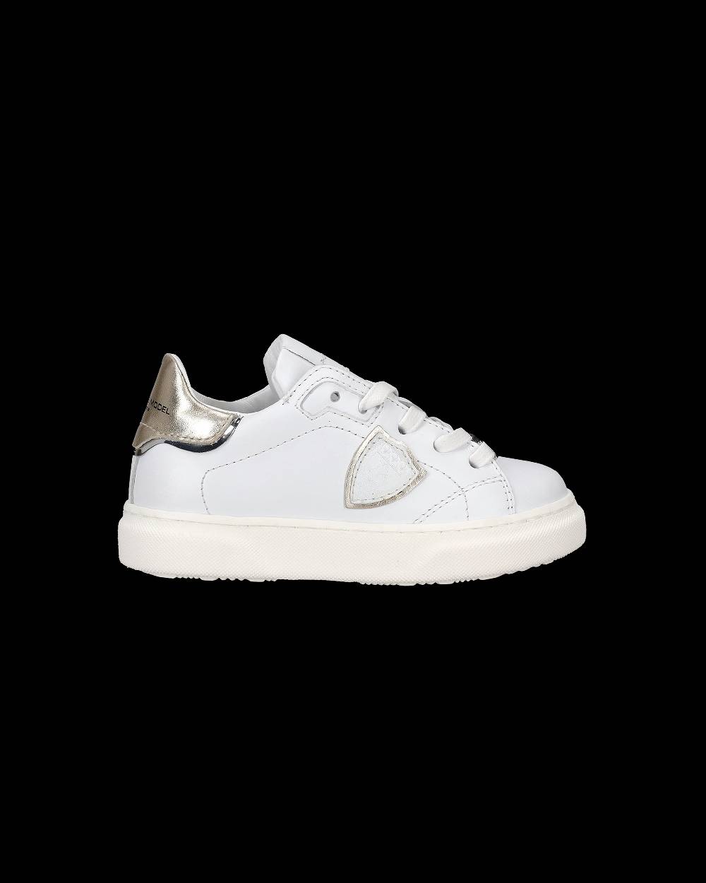 Philippe Model Sneakers Temple basse da Bambini Bianche e Oro in Pelle Fino Al -60%
