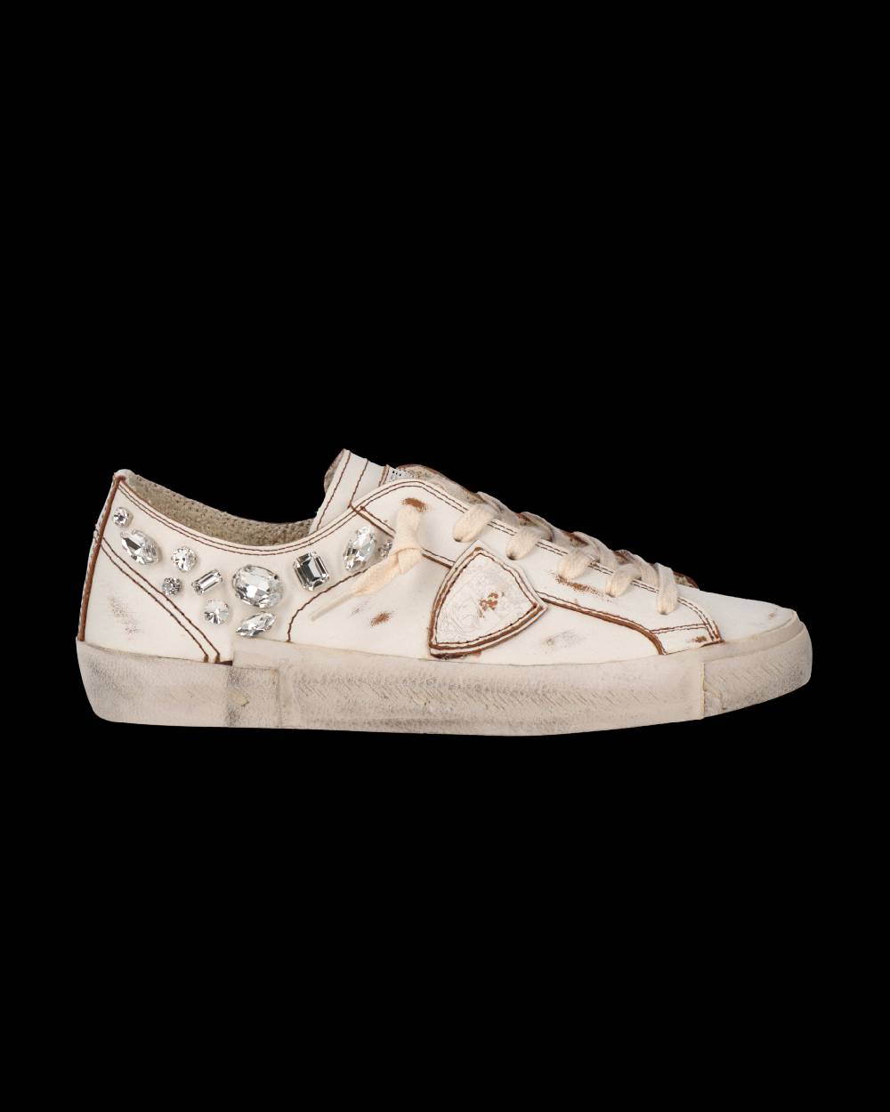 Philippe Model Sneaker Prsx Donna Con Cristalli, Bianco In Linea