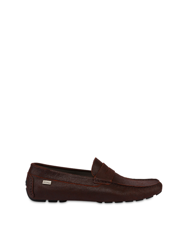 Pollini Mocassini In Capra Drivers Ruggine 2025