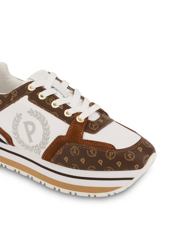 Pollini Sneakers In Vitello Heritage Forever Marrone/marrone/bianco Promozione