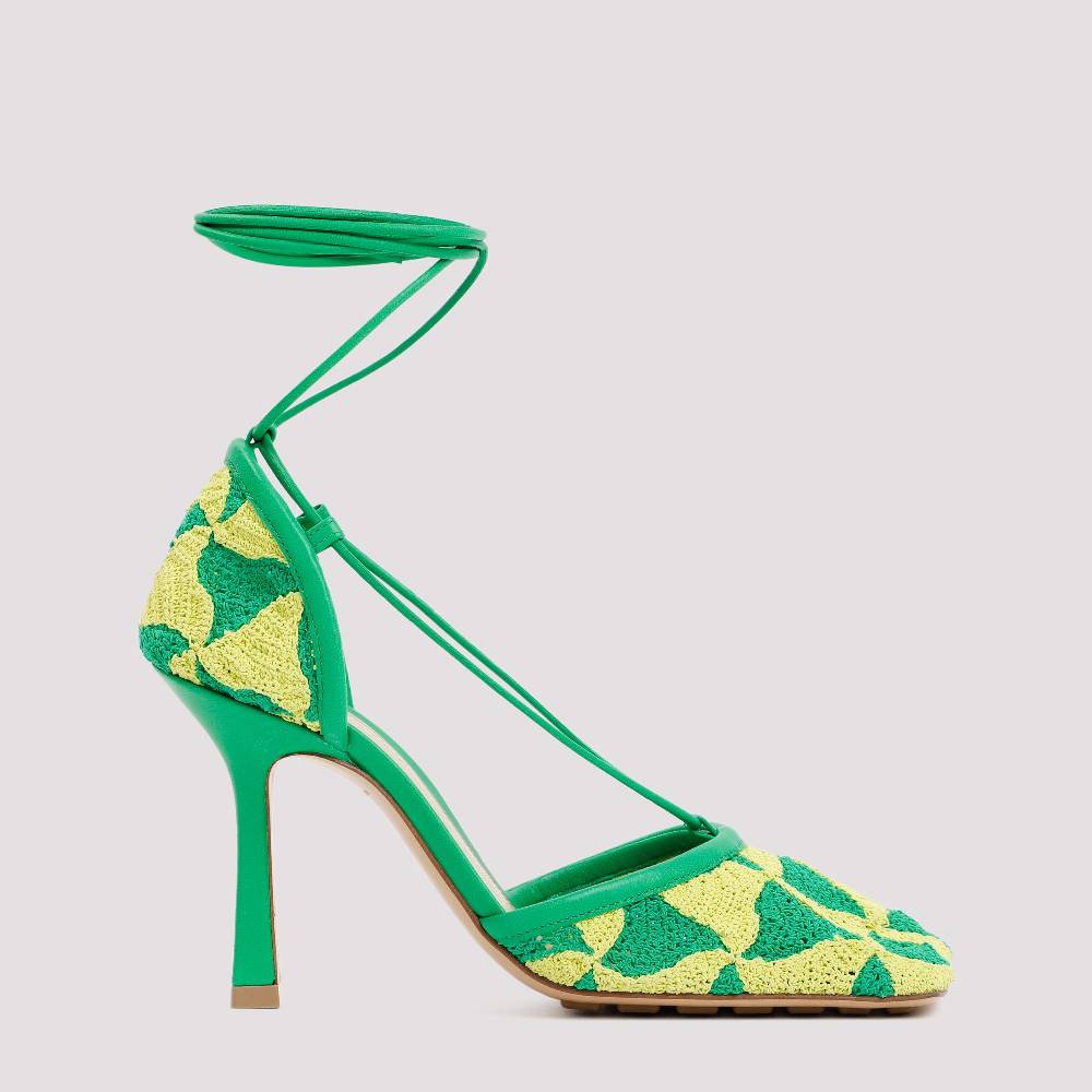 BOTTEGA VENETA  Sandali Bottega Veneta Verde e Giallo in Cotone per Donna 2025