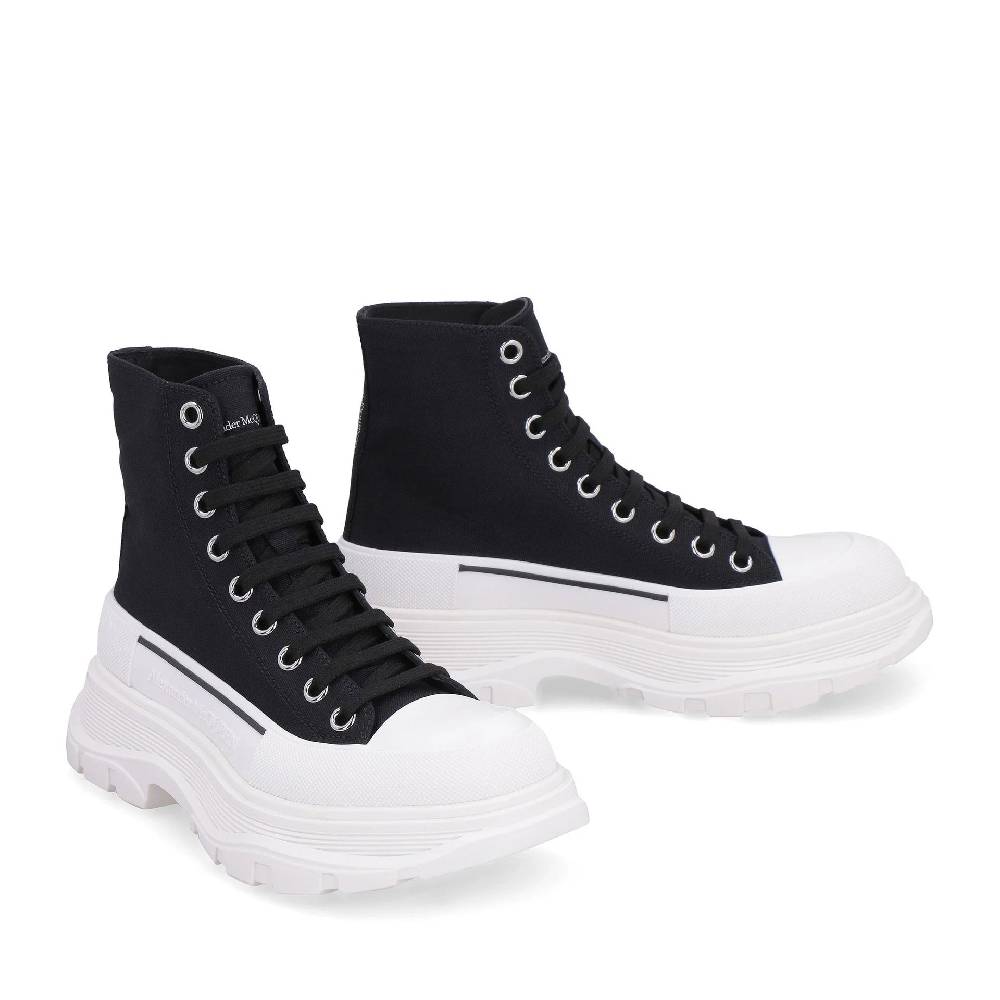 ALEXANDER MCQUEEN  Sneakers Alte in Tela Nere Alexander McQueen Treadslick Promozione Limitata