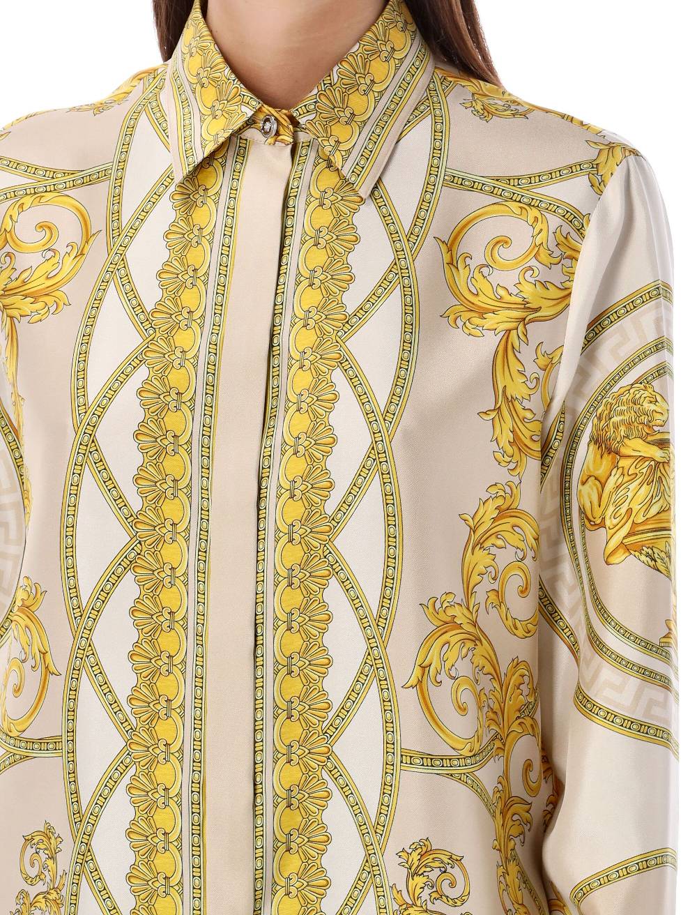 VERSACE  Camicia in Seta Beige Versace Coupe de Deaux - Abbigliamento Donna Offerte