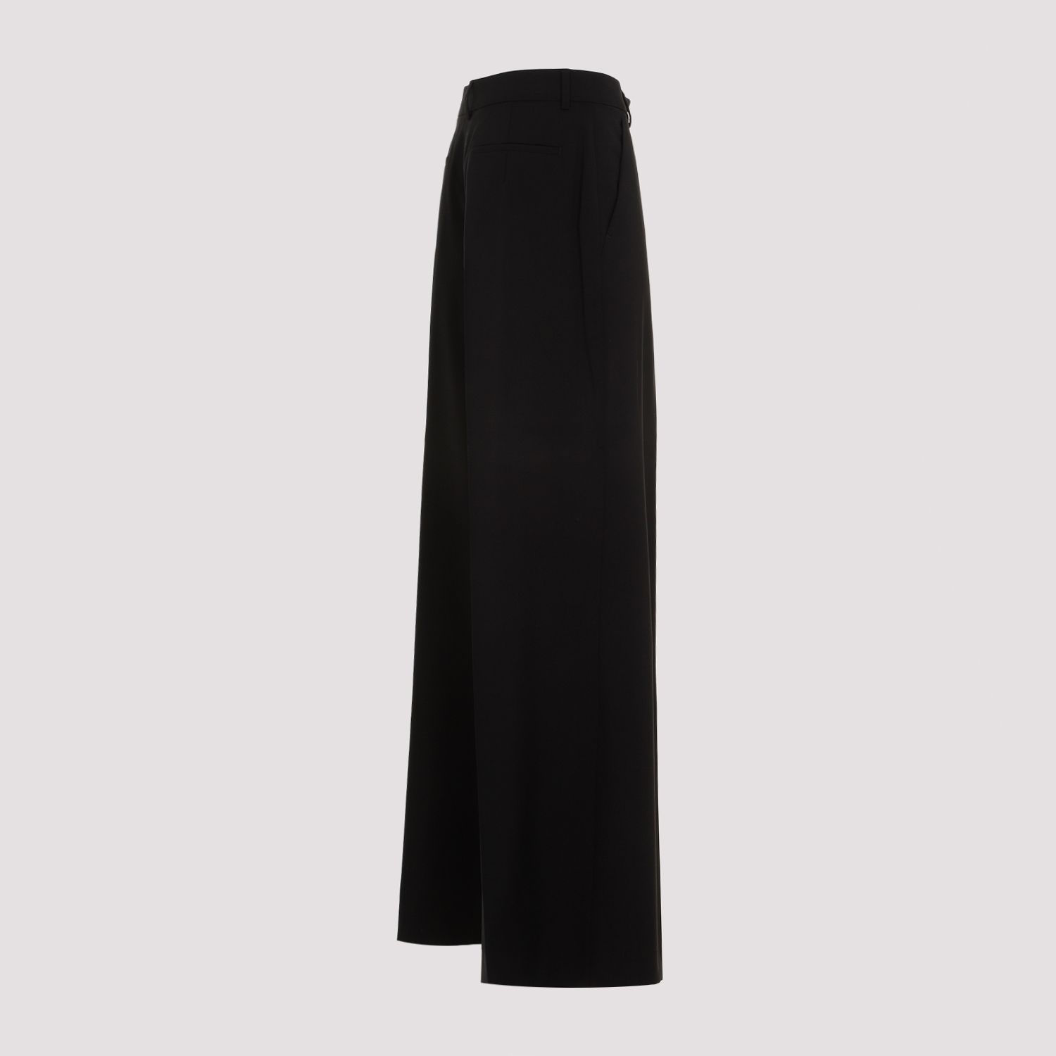 SPORTMAX  Pantaloni Sportmax Ampia Gamba Lana Vergine Nero Moda