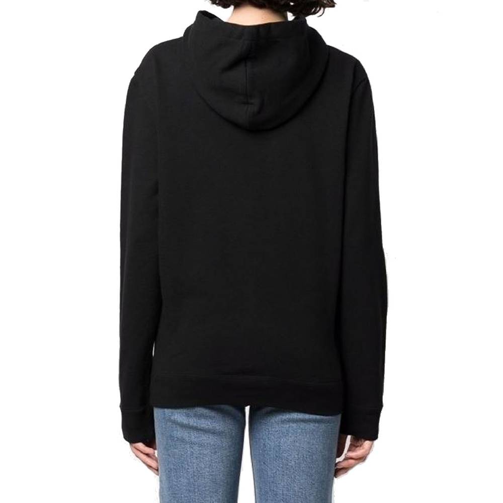 SAINT LAURENT  Felpa con Cappuccio Nera Logo SAINT LAURENT in Cotone per Donna Italia
