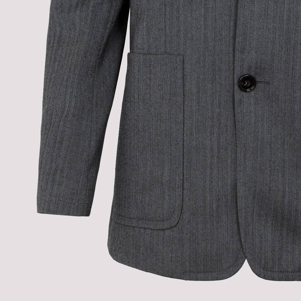 BOTTEGA VENETA  Blazer di Lana Chevron Grigio Bottega Veneta per Donna Qualità
