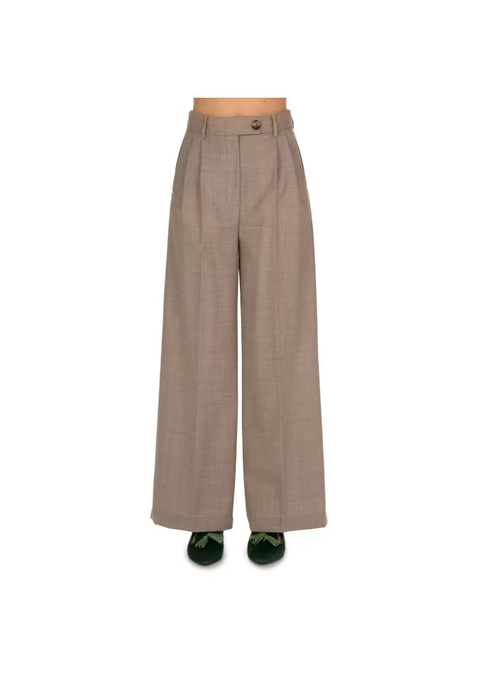SOLOTRE | PANTALONI PALAZZO MARRONE Presa