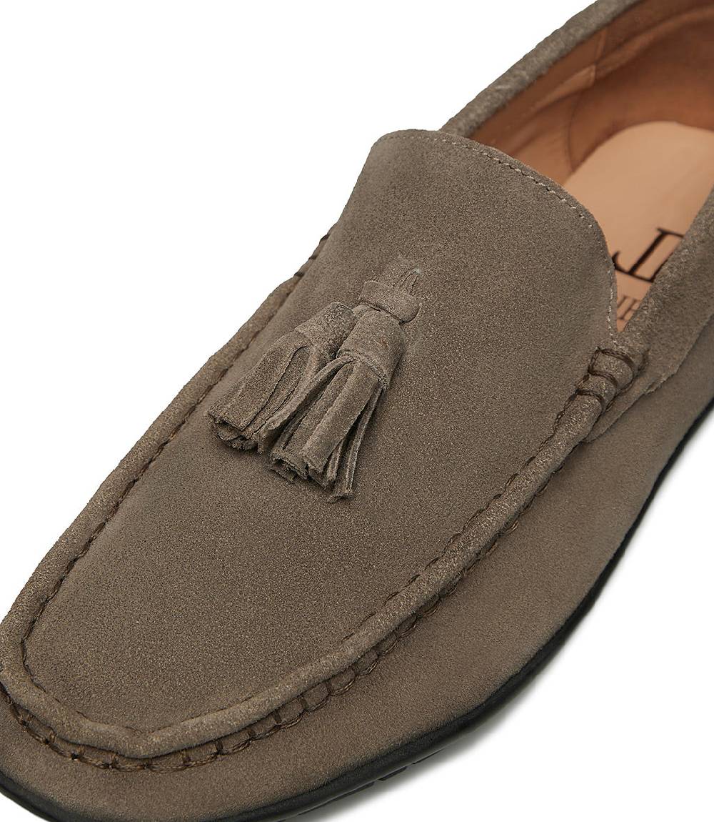 Loriblu Mocassino in camoscio taupe con nappine I Più Venduti
