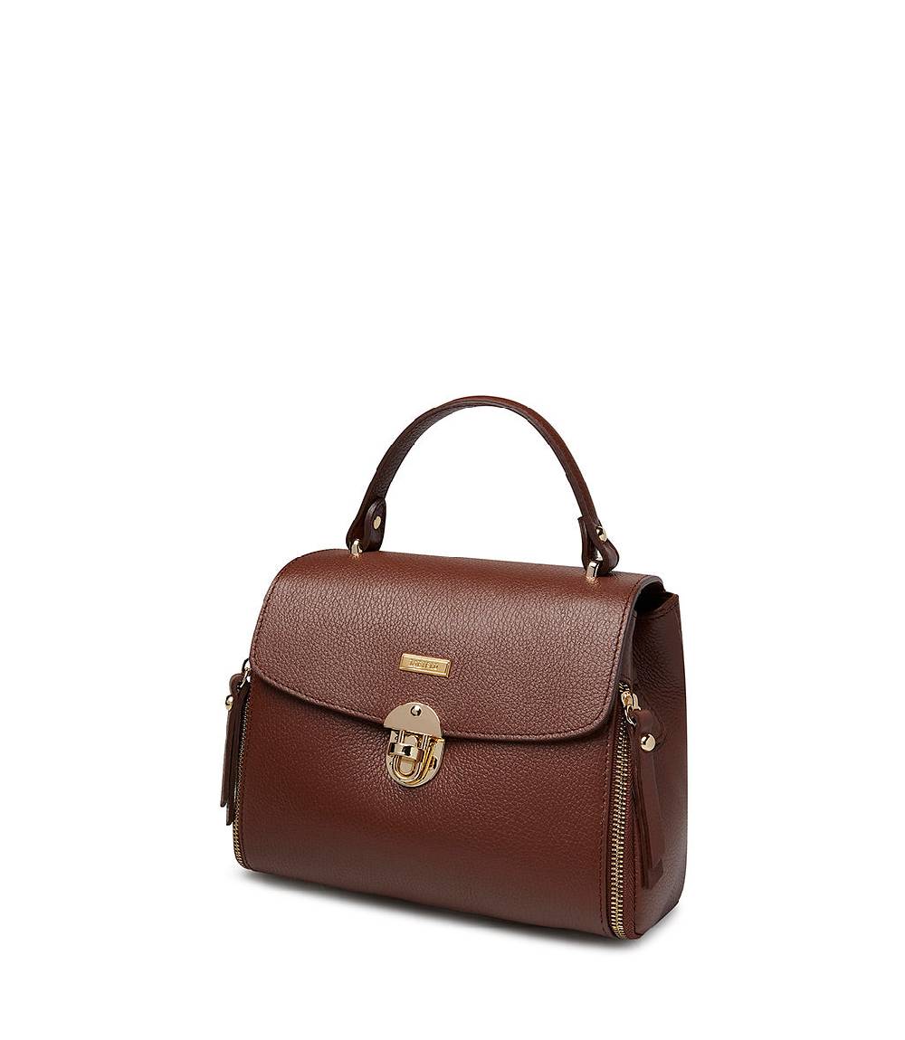Loriblu Borsa a mano marrone bruciato in pelle martellata Negozi Online