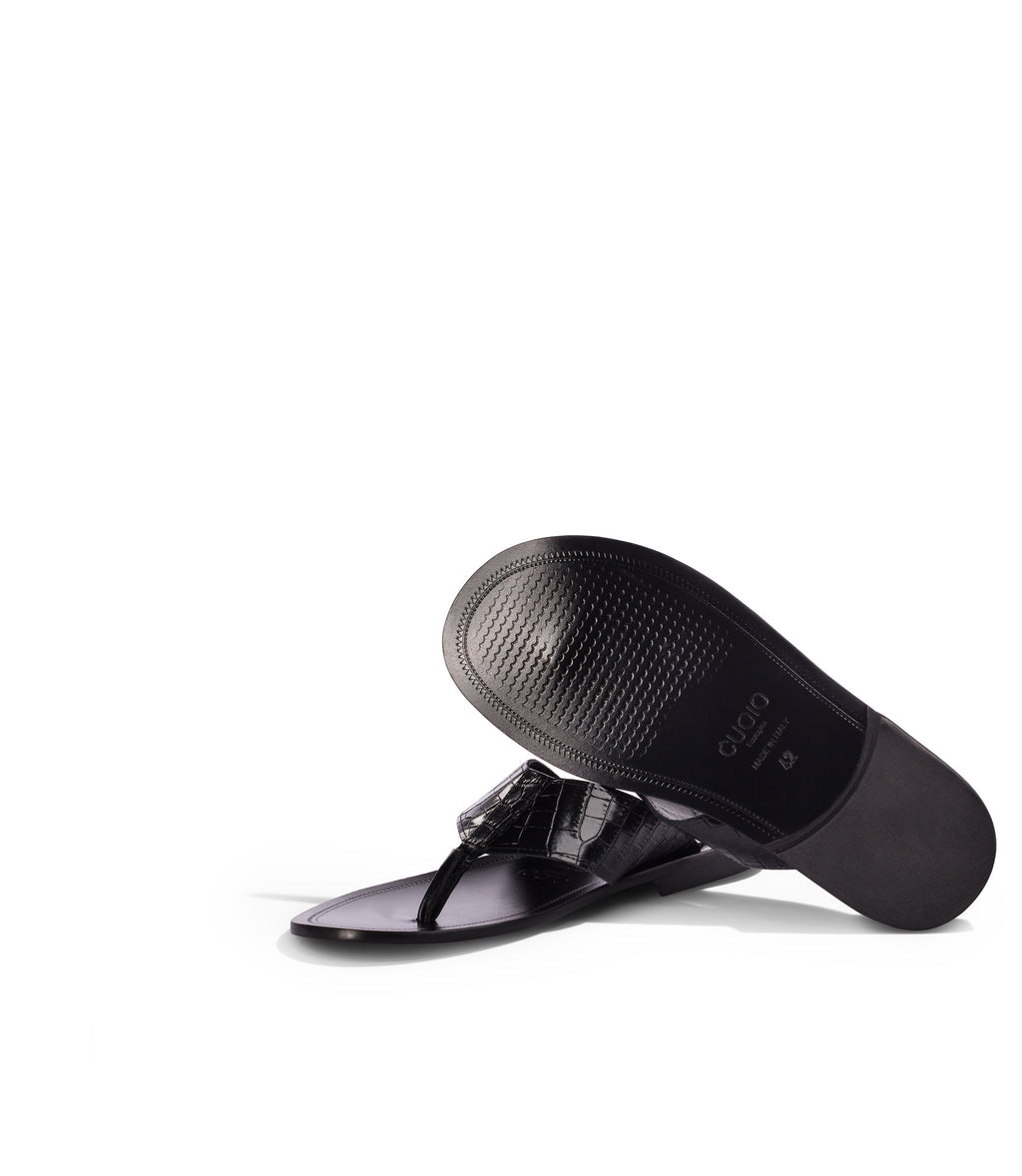 Loriblu Sandali infradito in pelle nera Prezzo Ridotto