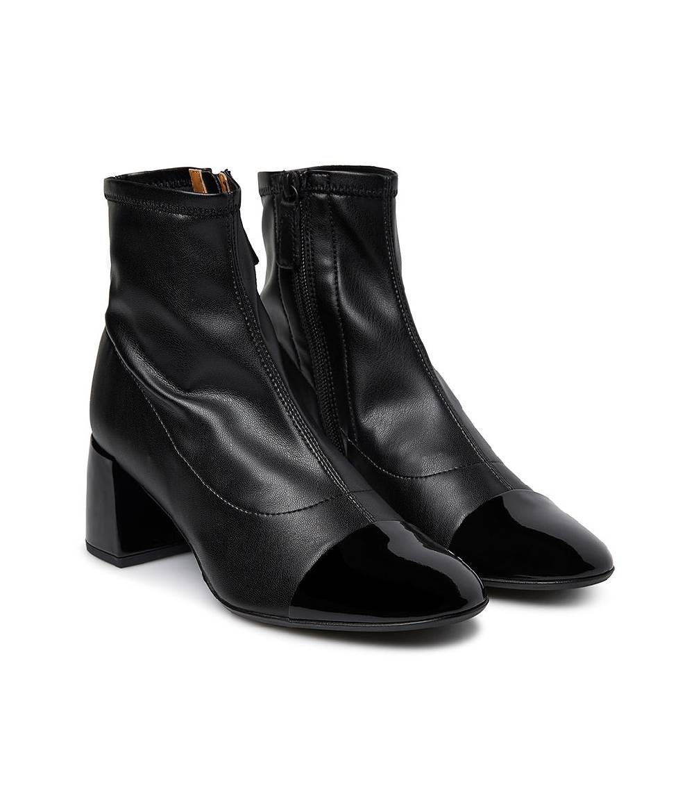 Loriblu Stivaletto in pelle nera con dettagli in vernice Fino Al -60%