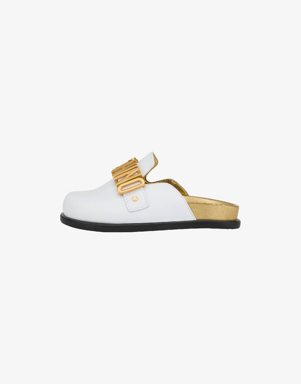 Love Moschino Sabot in vitello Lettering Logo Economico