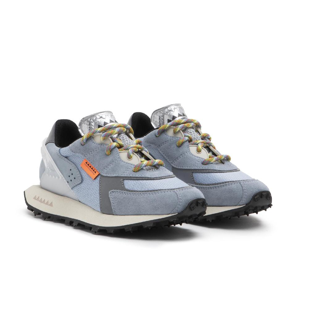 RUN OF Stramilano sneakers celesti in pelle scamosciata nabuk e nylon Hotsell