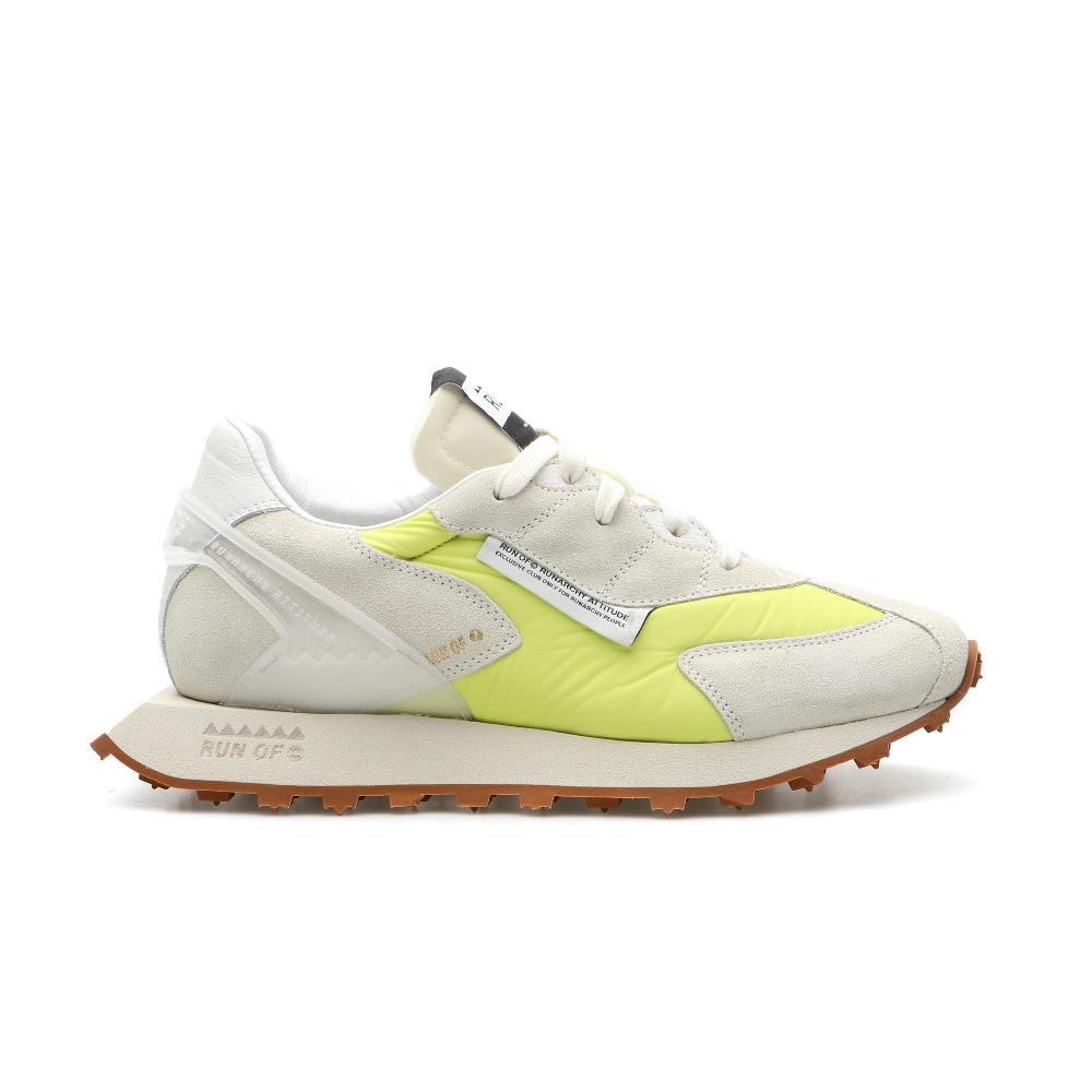 RUN OF Lime/B sneakers in pelle scamosciata e nylon color lime 2025