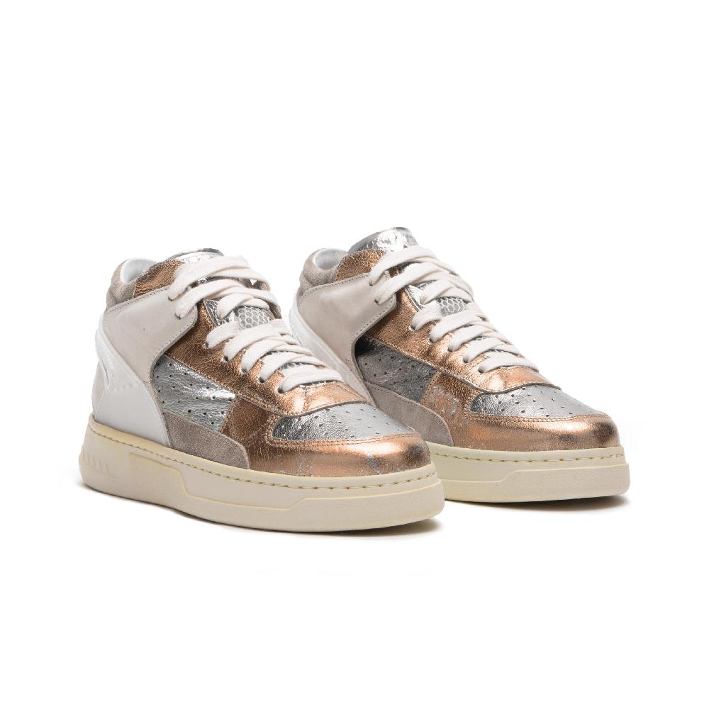 RUN OF Bronze Mid sneakers mid in pelle di colori metallizzati Promozione Limitata