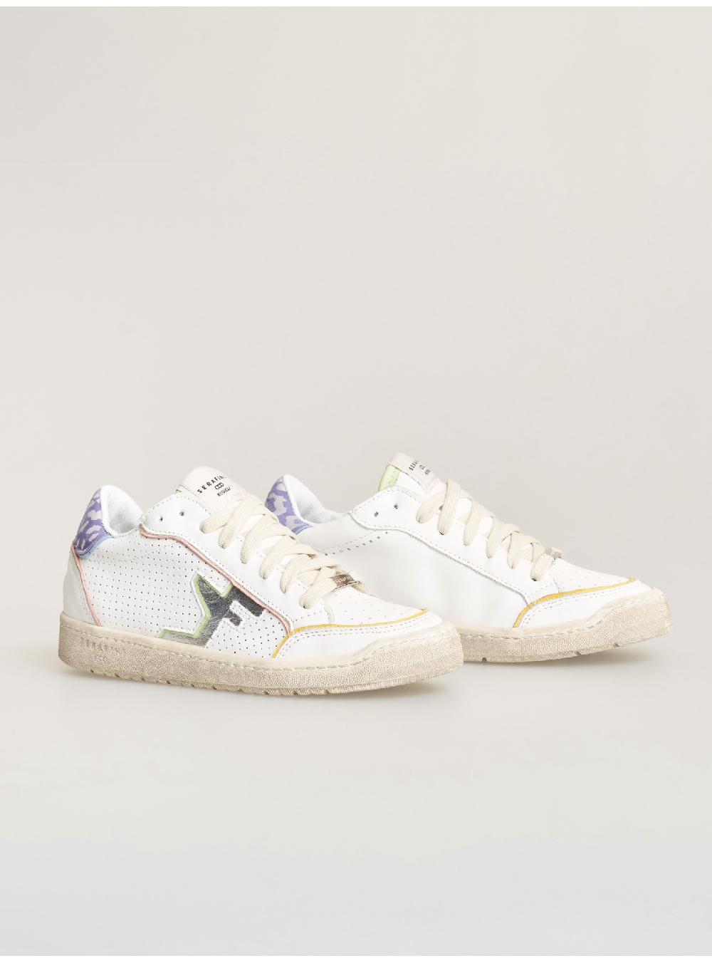 Serafini sneakers donna in pelle pelle laminata pelle perforata Serafini Shop Italy