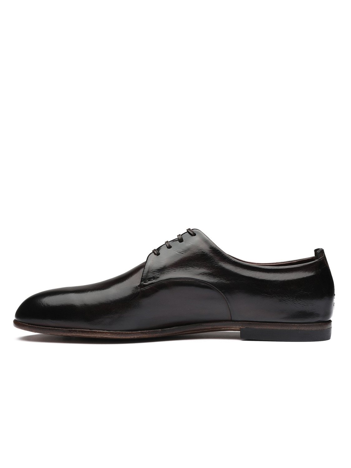Silvano Sassetti Scarpe Derby in pelle marrone scuro Nuova