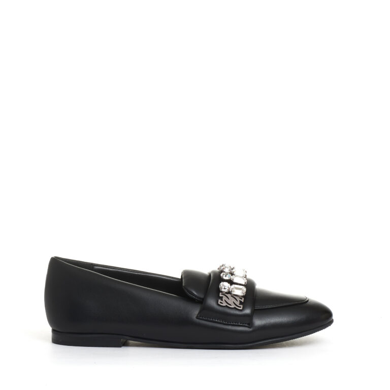 Sorelle Perego mocassino nero con strass Moda