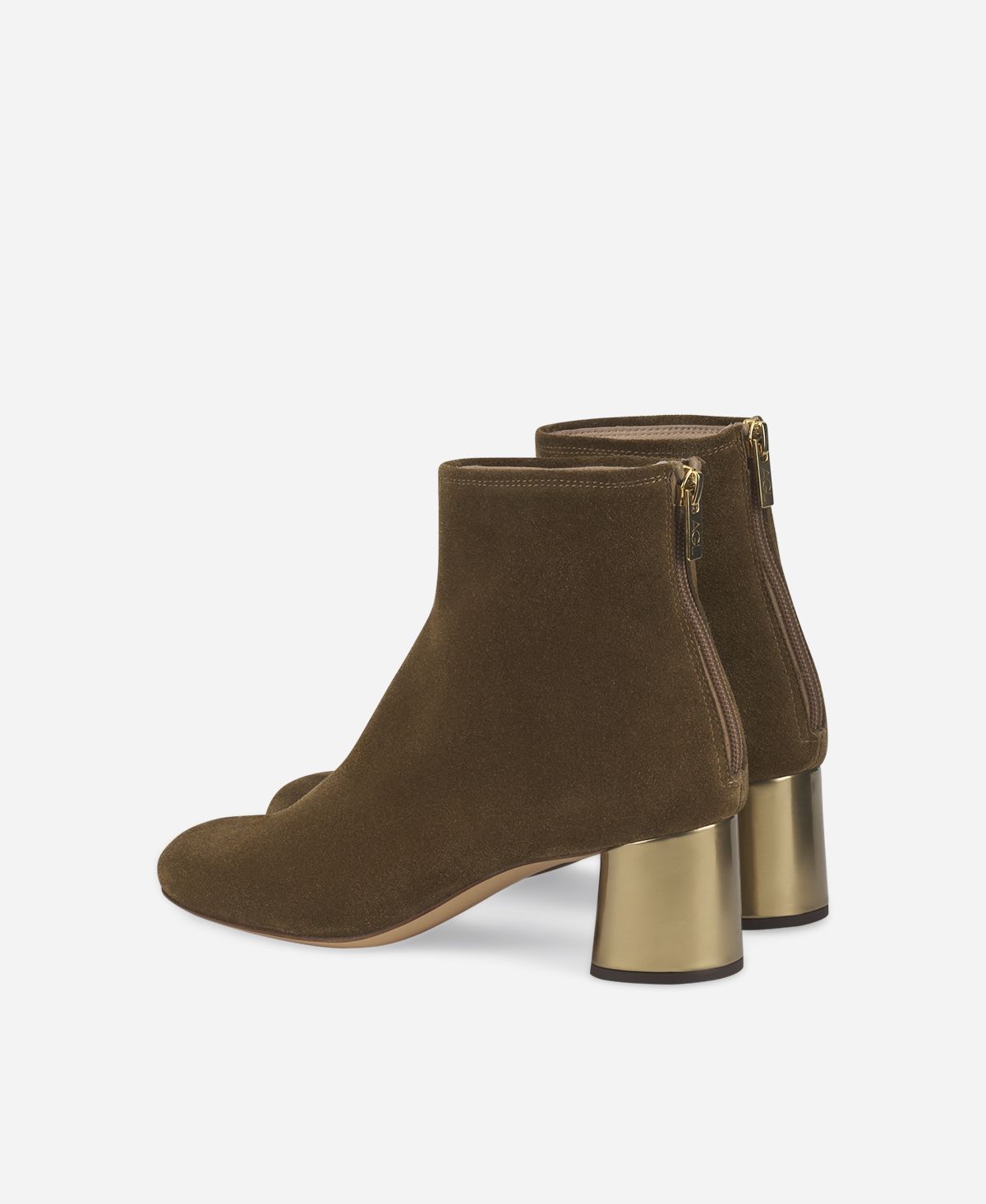 Agl Stivaletto in velour con tacco Verde Veta Precious Italy