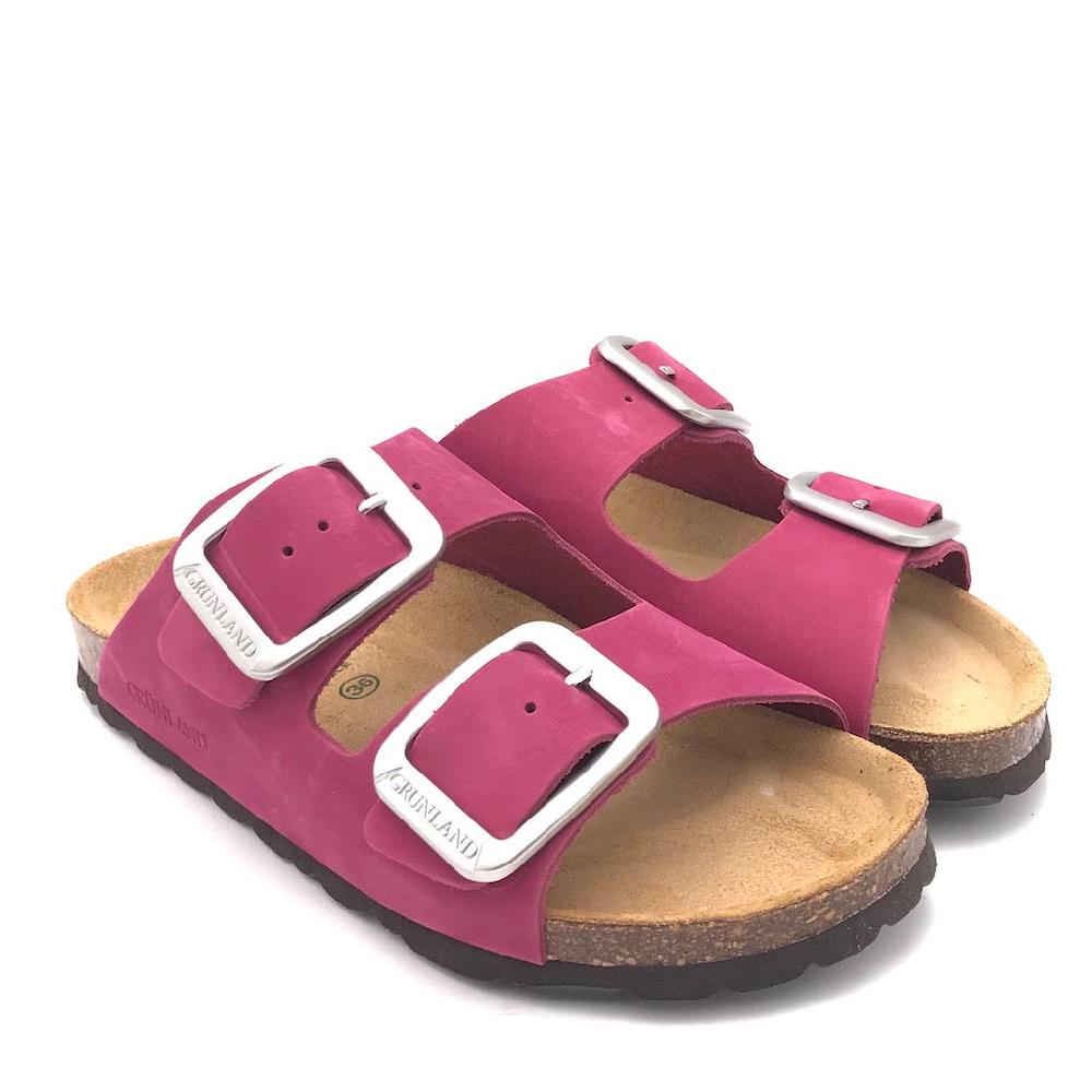 Zulian Calzature Ciabatta Sara doppia fibbia nabuk porpora Saldi