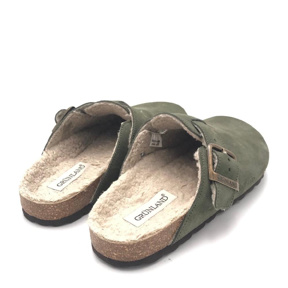 Zulian Calzature Ciabatta Sara shearling oliva Vendita Calda