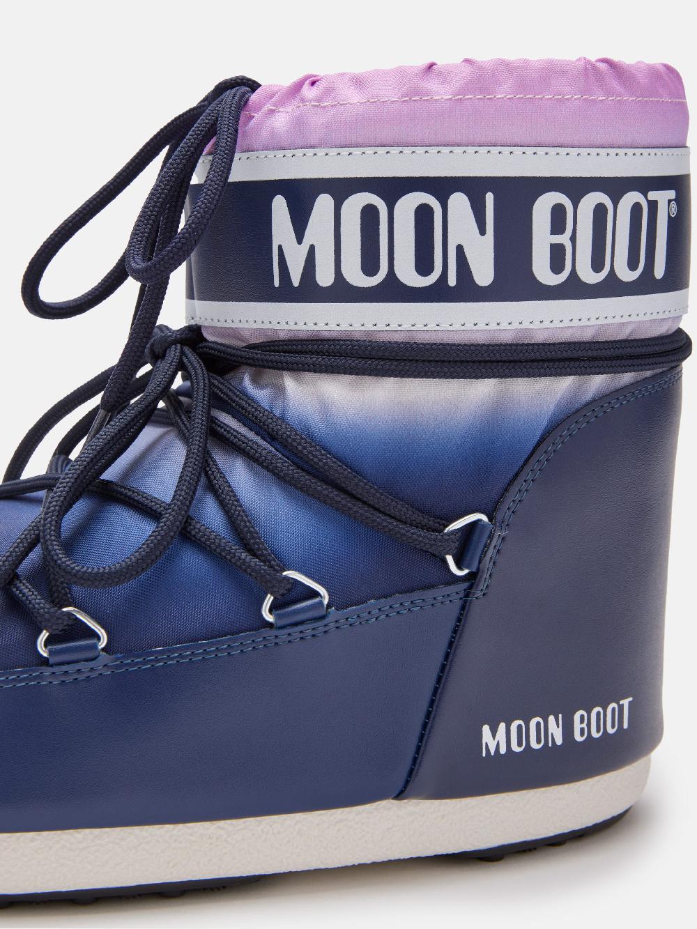 Moon Boot ICON LOW BLU CON STAMPA MOONRISE Vendita Calda