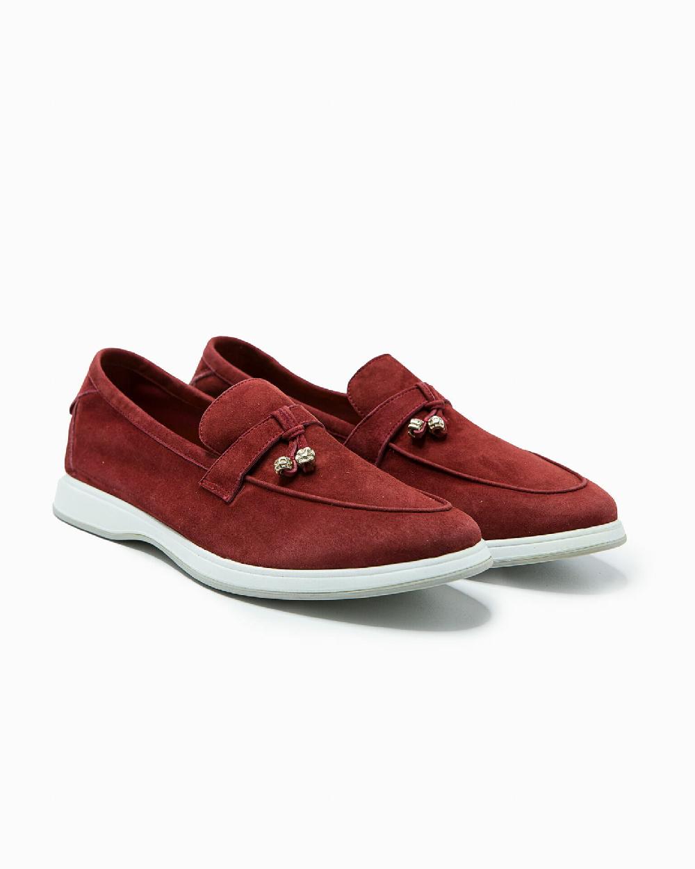 Andrea ventura Mocassino senza lacci con charms color argento Aq-D BEACH-CHARMS1 in suede color mattone Affare Del Giorno